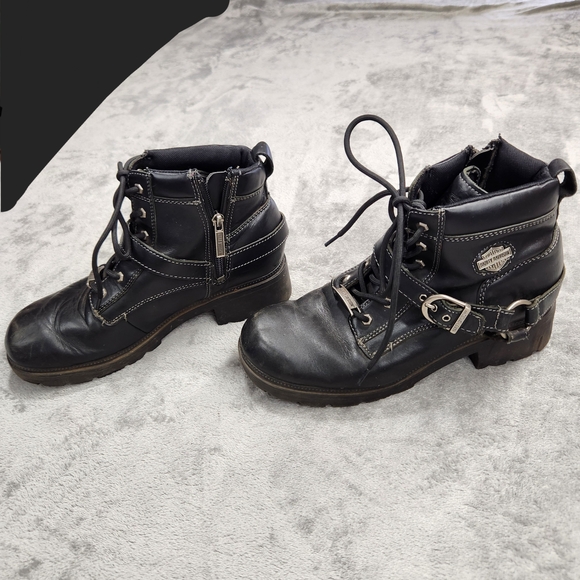 Harley-Davidson Shoes - Harley-Davidson® Women's Size 10 Tegan 4-Inch Black Lace-Up Boots.